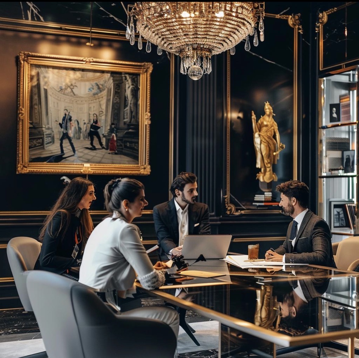 Private international investment boardroom